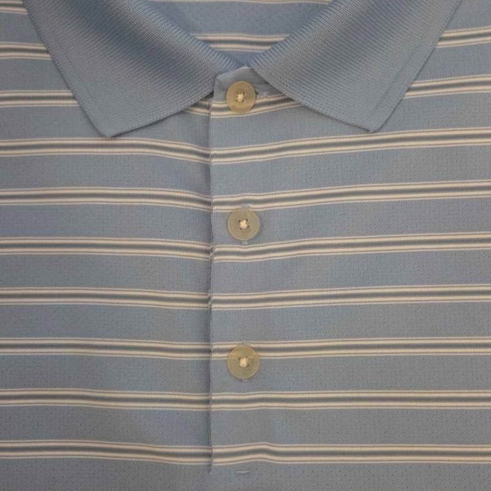 Nike Golf Men's Light Blue Striped Polo Shirt - Picture 3 of 4